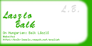 laszlo balk business card